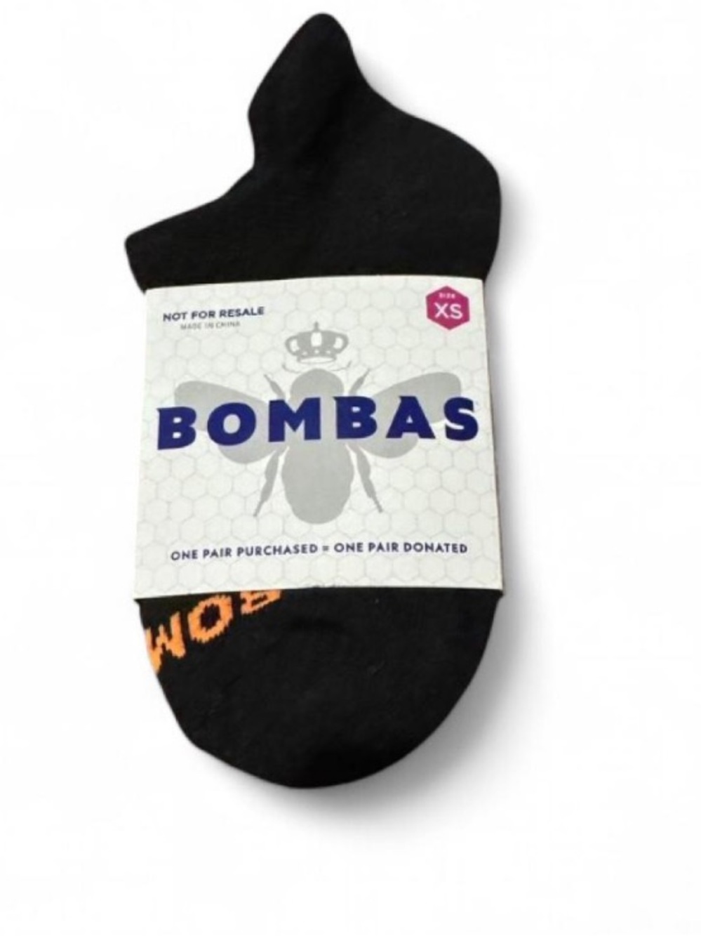 🆕 “Be Better” 1 pair of Bombas Black Ankle Socks with Blue/Orange Bumblebee! 💥